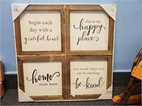 4 Rustic Wood Plaques