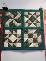 Quilted Green and White Wall Hanging