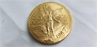 Mexicanos 1947 50 pesos gold 37.5g
