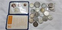 19 Mixed foreign coins