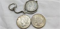 (2)1922 Peace Dollars & (1)1884-0 Morgan Dollar