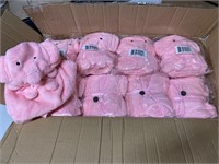 (37) Custom Designed Pink Elephant Baby Blanket