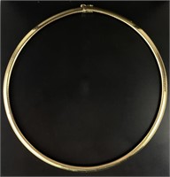 14K Gold Domed 16" Omega Style Necklace 31.1g