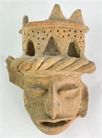 Mayan Clay Incensario Effigy Head 600-1000 A.D
