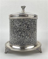Silver Plate And Granite Ice 9" Bucket Hallmarked