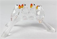 Swarovski Crystal Love Birds On Branch Figurine