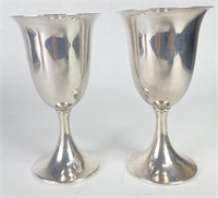 (2) Sterling Silver 6 1/2" Tall Goblets  8.6 ozt