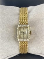14K Gold w/ Diamonds Hamilton Ladies Watch