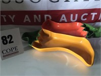 Clay Art Chili Pepper Serving Tray