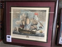 Large Framed Print of Old British Ship