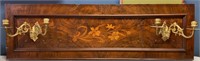 Antique Wooden Marquetry Panel w/Brass Mounts
