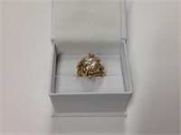 14k yellow gold Baroque Pearl & Diamond Ring