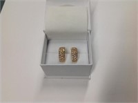 14k yellow gold Half Hoop Diamond Earrings