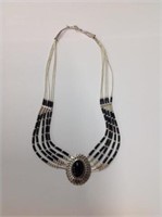 Southwest style Sterling & Black Onyx Necklace