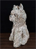 Plaster garden dog figurine