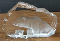 Signed polar bear and cub ornament/paperweight