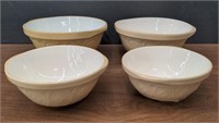 4 T.G. green pottery bowls, England