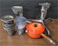 Foodmaster cheese grater, Saladmaster, and pot