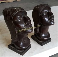 Wooden Handcarved Statue/Bookends