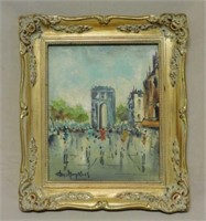 Parisian Oil on Canvas, Signed.