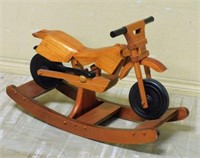 Child's Wooden Rocking Motorcycle.