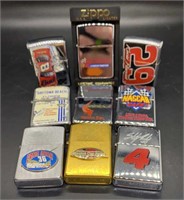Assorted NASCAR Zippo Lighters