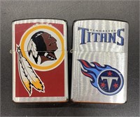 Titans And Redskins NFL Zippo Lighters
