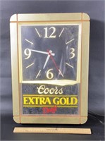 Coors Extra Gold Draft Light Up Clock