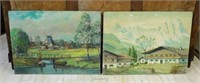 European Oil Paintings on Board, Signed.