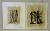 Egyptian Motif Paintings on Papyrus.