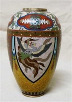 Fine Dragon and Phoenix Cloisonne Cabinet Vase.