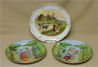 Scenic Porcelain Charger and Plates.