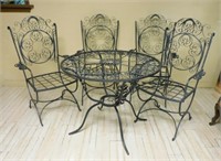 Wrought Iron Table and Armchairs.