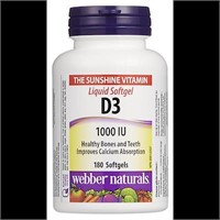 Webber Naturals Vitamin D3 1000UI x 180 Softgels