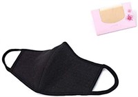 3D Unisex Black Cotton Neoprene Mouth Mask with