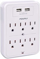 Powrui 6 AC Outlets with 2 USB Ports