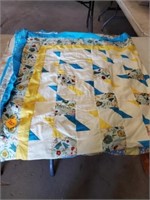 NICE BLUE / YELLOW QUILT TOP