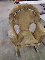 TAN WICKER ROCKING CHAIR