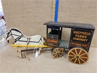 SHEFFIELD FARMS WOOD WAGON WITH HORSE