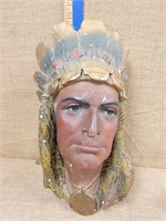 LARGE CHALKWARE INDIAN CHIEF BUST