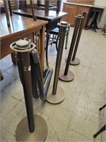 4 BRASS THEATER STANDS W/ 3 GUARDS