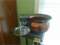 Cool Metal Ash Tray, Copper Pot & Box