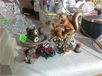 Squirrel figurines and  mice ornaments