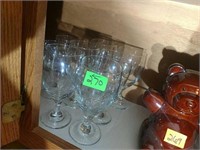 Group of drinking glasses and juice glasses