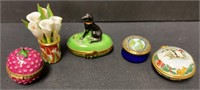 Five Miniature Porcelain Limoges Halcyon