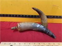 Two Old Powder Horns made from steer horn