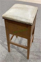 Arts and craft oak stool with storage