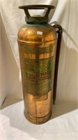 Antique copper and brass fire extinguisher by