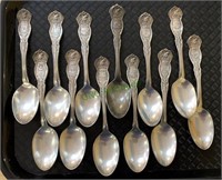 Set of 12 silver plate state spoons by Rogers and