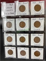 Coins - 11 1909 Lincoln pennies, find or